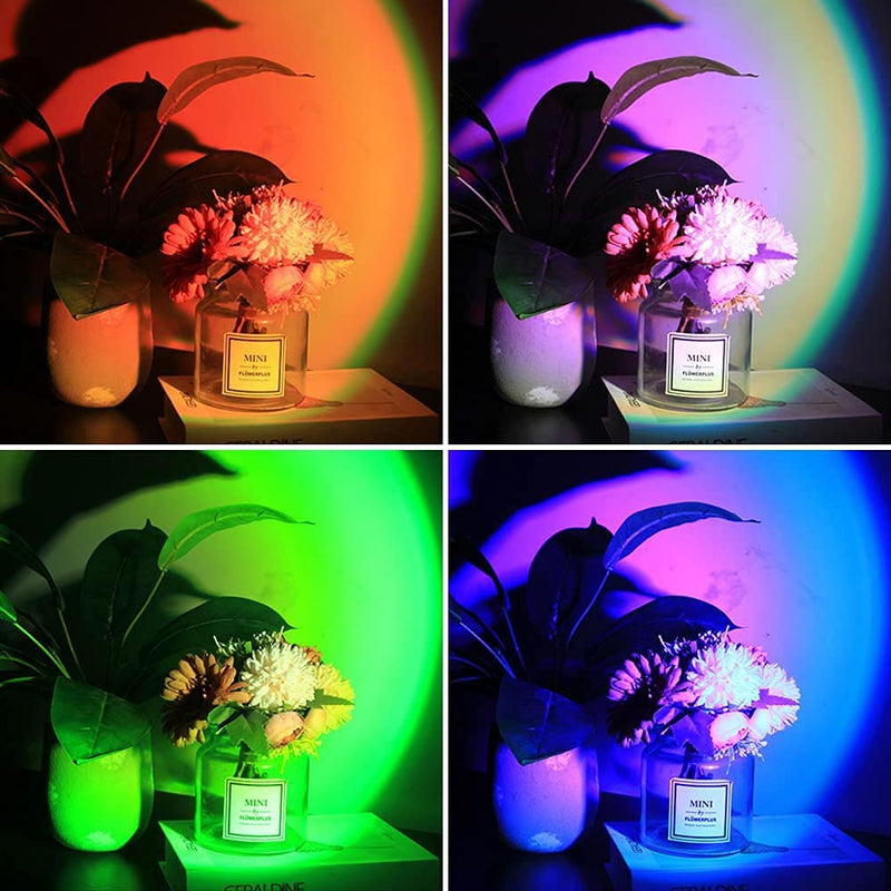 Sunset Lamp, Sunset Projection Lamp YouOKLight Sunset Projector Light 16 Colors Brightness Adjustable with Remote Control USB Charging Projection Night Light for Photography Party Home Living Room Rgb, Remote Control