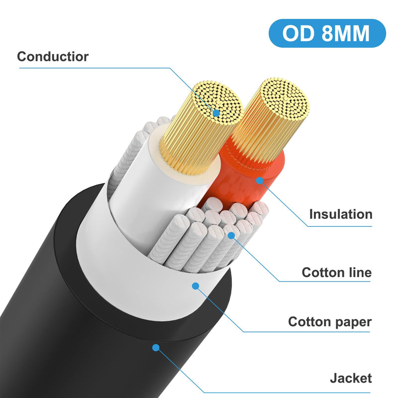 MOTONG 12AWG Speakon to 6.35mm 1/4 inch Speaker Cable 6FT, Professional Heavy Duty Copper Speakon to 6.35 TS Speaker Male to Male Audio DJ Cable Cord with Twist Lock