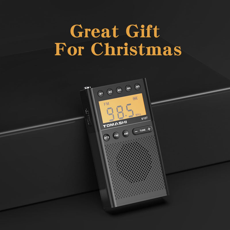 Portable Radio AM FM, Battery Powered Radio with Loud Speaker, Headphone Jack, Small Radio with Long Range Reception, Large LCD Screen Transistor Digital Radio