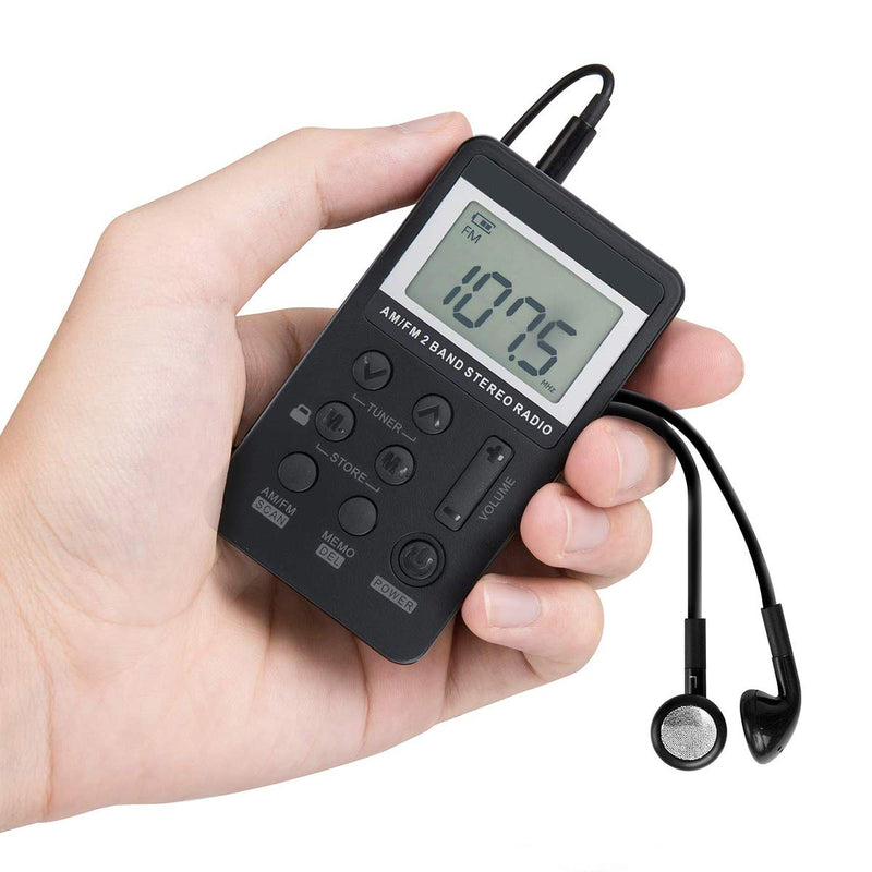 [AUSTRALIA] - Personal AM/FM Pocket Radio Portable VR-robot, Mini Digital Tuning Radio, with Rechargeable Battery, Earphone, Lock Screen for Walk/Jogging/Gym/Camping 