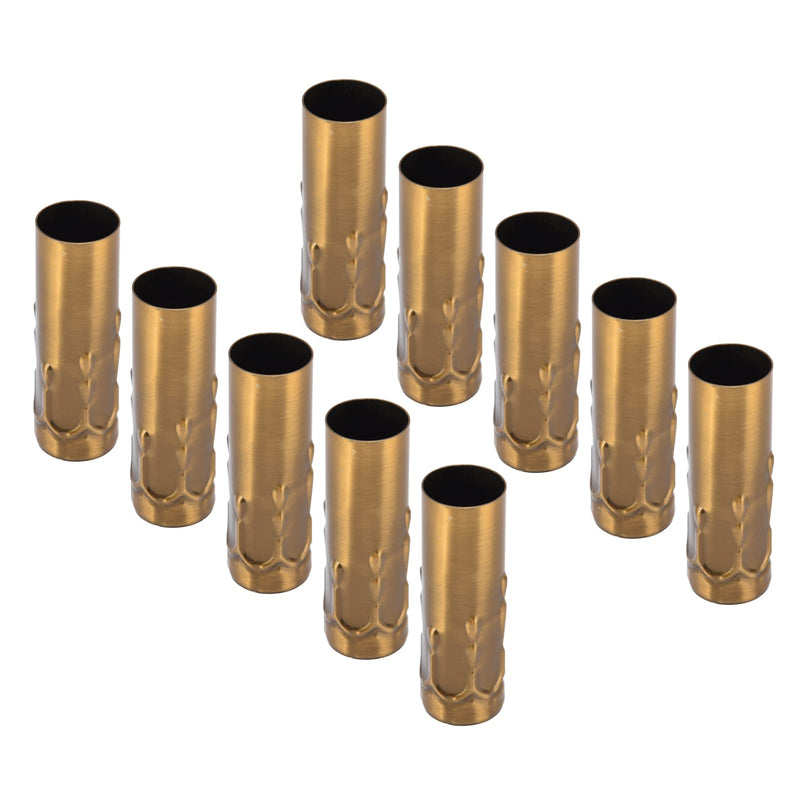 Pack of 10 E14 Candle Holders Tubes Candle Holder Sleeve Lighting Accessories 25 x 80 mm (Gold Bronze)