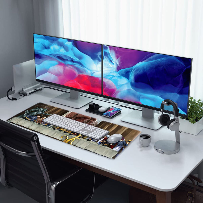 Anime Character Mouse Pad for Computer - Anime Character Collection Saitama Eren Jaeger Gaming Large Mouse Pad Non Slip Rubber Mat, Desktop PC Laptop Office Big Mouse Pad 31.5x11.8x0.12inch 31.5in x 11.8in, Anime Character Collection