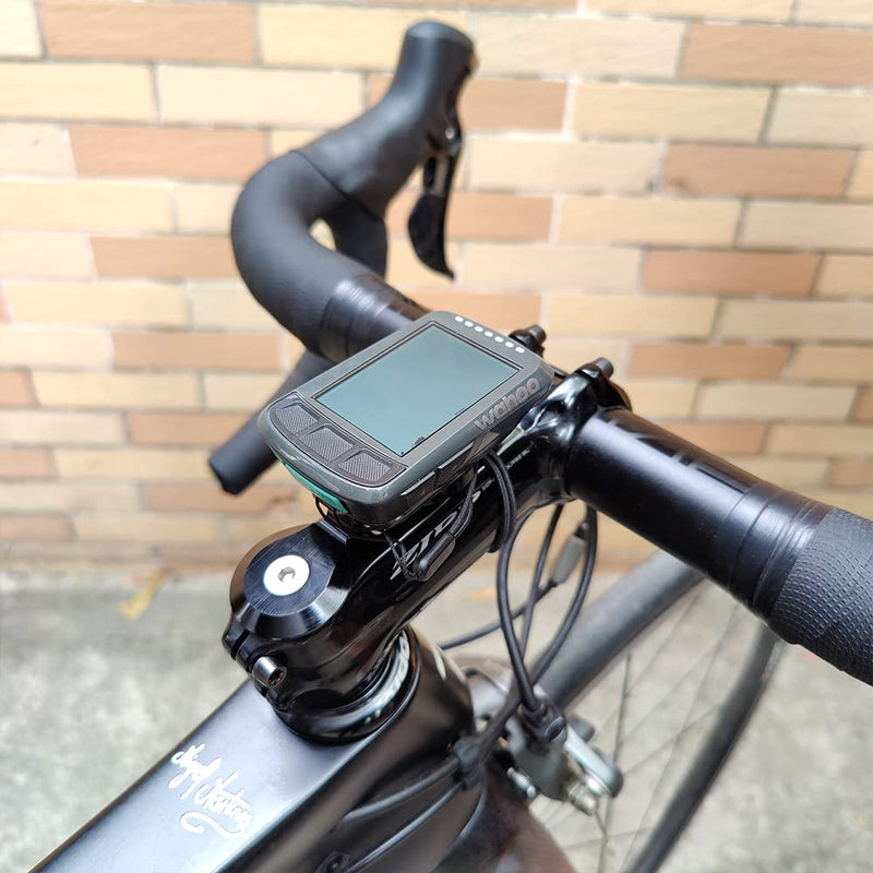 Out Front Bike Stem Mount for Garmin Edge Wahoo Elemnt Bryton Rider Stages Dash Hammerhead Karoo Road Mountian Adjustable Handlebar Mount (Black) Black with stem cap