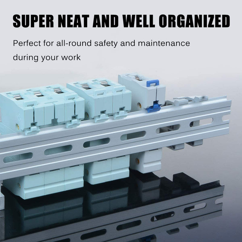 Greluma 4pcs DIN Rail - 2pcs 20cm + 2pcs 30cm Aluminium DIN Rail for Electric Control Cabinets - Width 35mm, Height 7.5mm, Thickness 1.2mm 2 pieces 20 cm + 2 pieces 30 cm