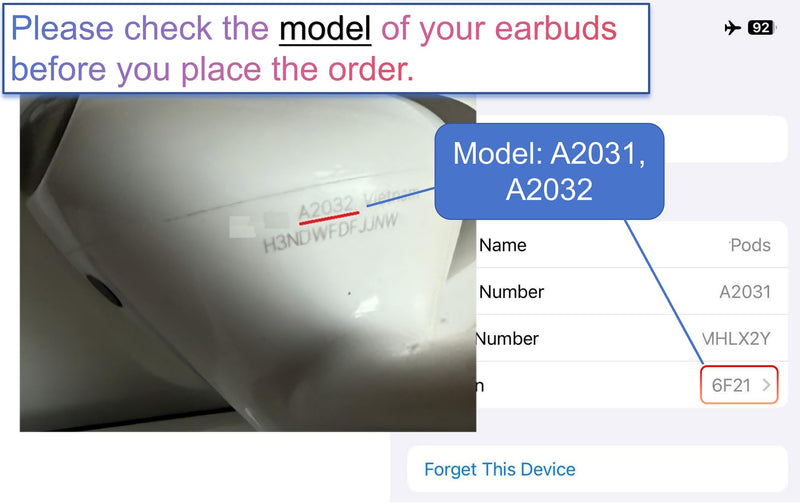 Meenova OEM A2031 One Left Earbuds Replacement for Pod (2nd Generation), Single Left Ear Side Only, Compatible with Original Air 2 A1938 Charging Case, Legit Used Pods 2 | Single Left Ear Side Only, Compatible with Original Air 2 A1938/A1602 Charging C...