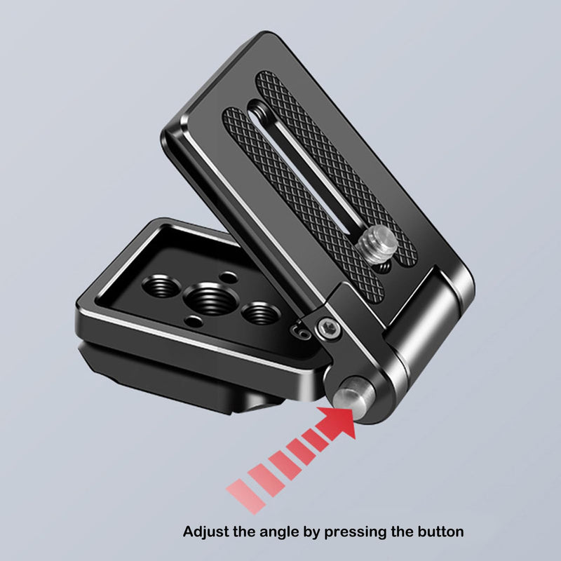 Foldable Camera L Bracket,Tripod Quick Release Plate, Aluminum Vertical Horizontal Switching Mount with Arca Swiss 1/4" & 3/8" Threaded for DSLR Mirrorless Camera Stabilizer Monopod Tripod Gimbal