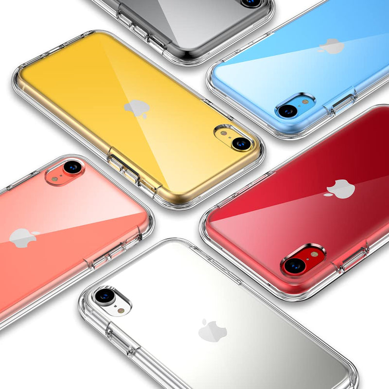 COOLQO Compatible for iPhone XR Case, with [2 x Tempered Glass Screen Protector] Clear 360 Full Body Coverage Hard PC+Soft Silicone TPU 3in1 [Heavy Duty Shockproof Defender] Phone Protective Cover 111_Clear XR 6.1 inch