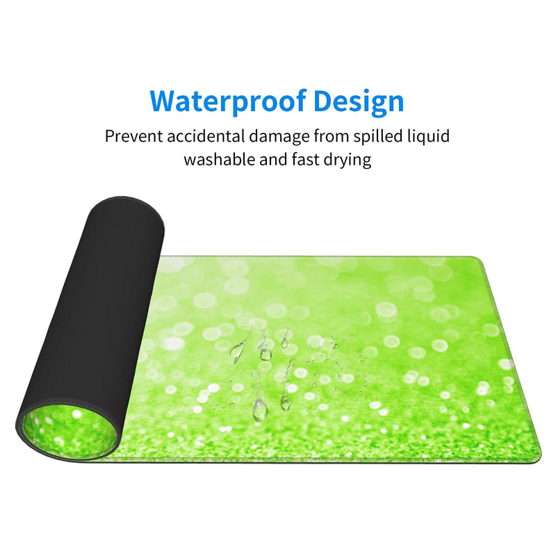 Lime Green Glitter Gaming Mouse Pad Large XL Long Extended Pads Desk Mat Big Mousepad for Home Office Decor Accessories Lime Green Glitter