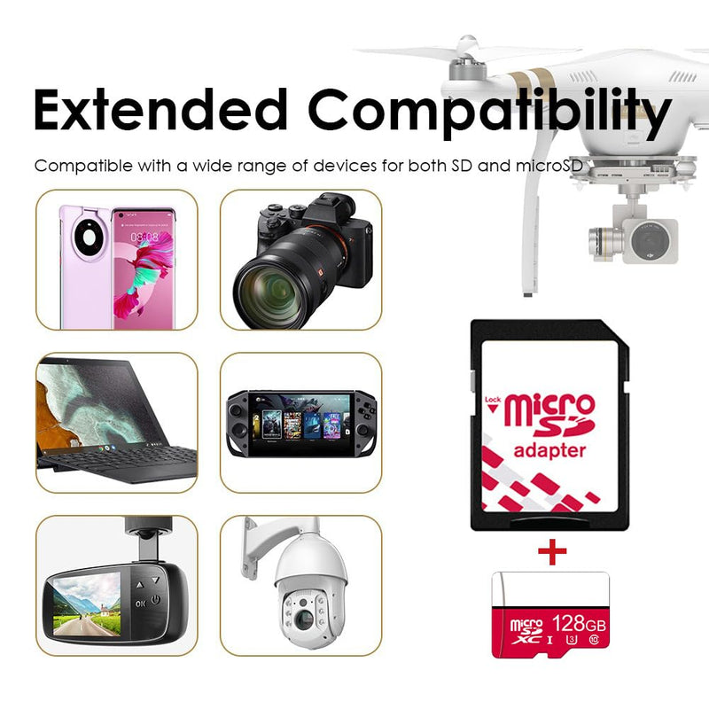 128GB Micro SD Card, U3 V30 A2 C10, 4K Video for Dash Cam Security Camera Smartphone Tablet, High Speed Memory Card