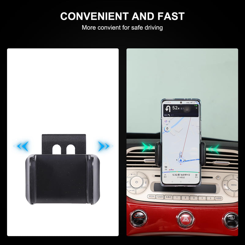 Car Air Vent Cell Phone Holder Compatible with Fiat 500 2010-2015 for Dashboard Air Vent Car Phone Holder Adjustable 360 Rotation Vent Clip Fits for All Smartphones Style C