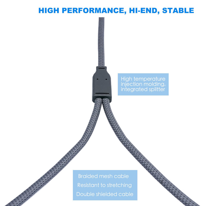 10FT USB C to Dual XLR Male Audio Cable - Hi-Fi 32Bit/384Khz USB C to XLR Audio Cable for Phone to Power Amplifier Connection High-end 10Feet