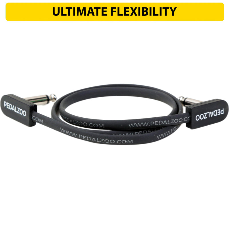 Flat Patch Cable for Guitar Effects Pedals - Space-Saving and Reliable Pedalboard Connection (24-inch) 24-inch