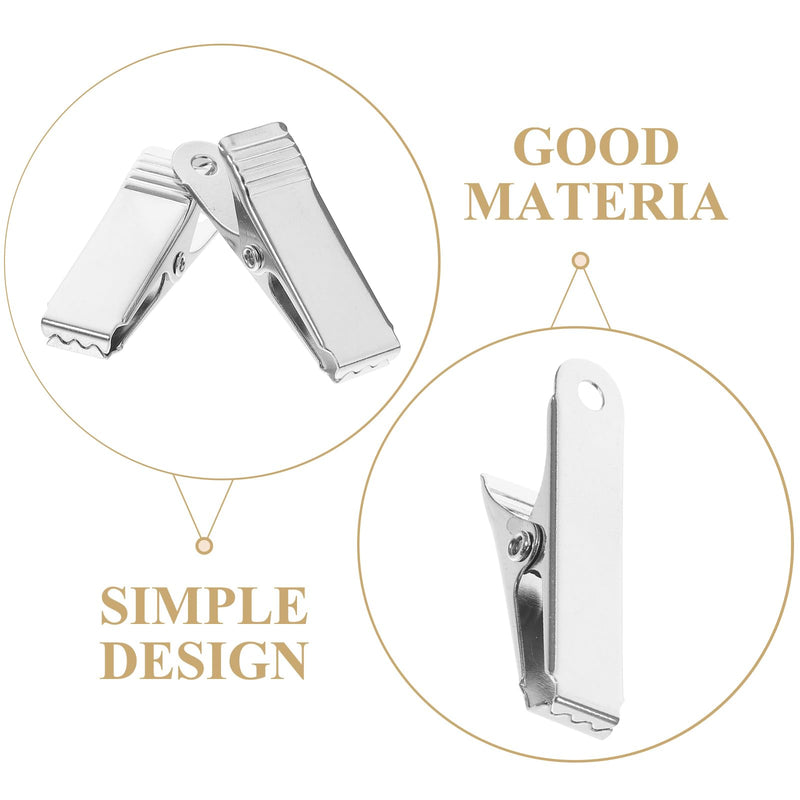 TEHAUX Pack of 20 Mini Metal Clamp Spring Clips - Wide Alligator Clip Test Lead Shower Curtain Alligator Cable Clips for Electrical Tests or Crafts in Bathroom and Home, Silver