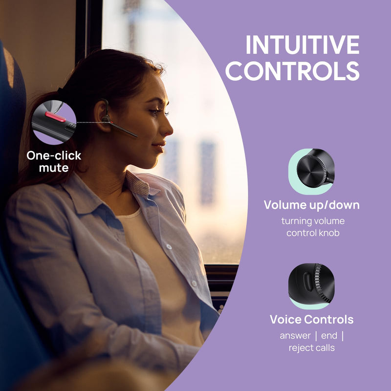 Yealink Single Ear Bluetooth Headsets BH71 Lite Wireless Earpiece Teams PC | Yealink Headset Bluetooth Earpiece with Mic for Work，Teams Zoom Certified Single Ear Headset Connect Cell Phone,Mute Function Black BH71 Lite（Without Dongle&Case）