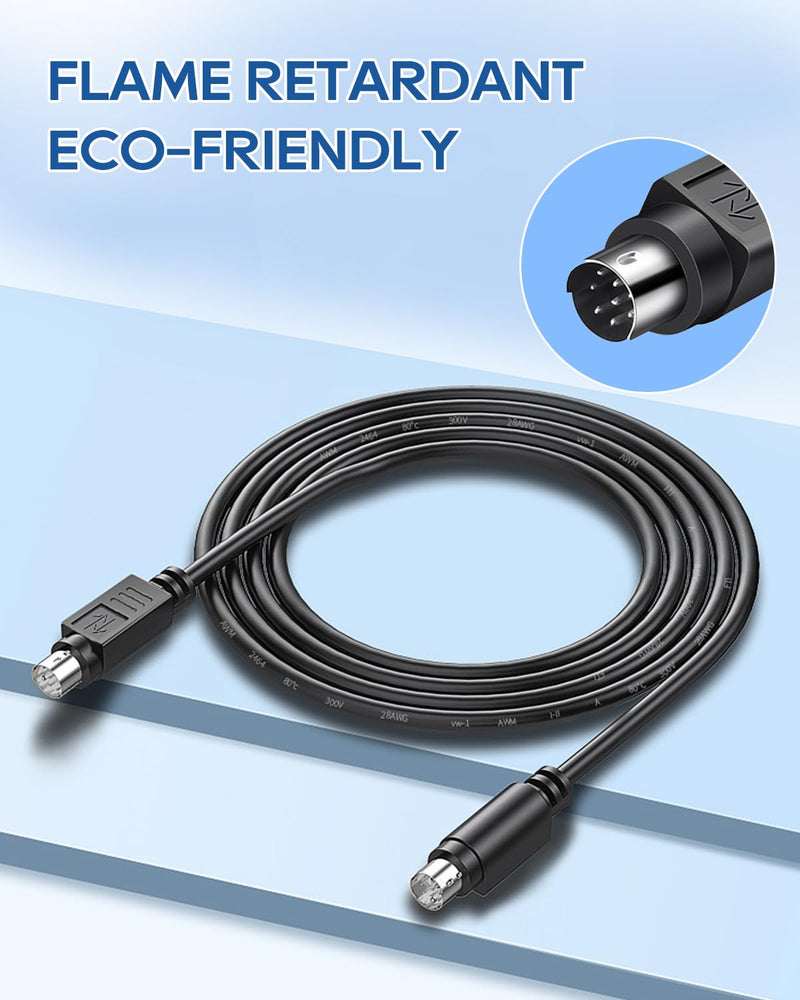 UCEC PS/2 Keyboard and Mouse Male to Male Extension Cable, 6 Pin PS2 Mouse Keyboard Converter for PC Scanner Speaker DVD Player, 6.5 Feet Black PS/2 M/M 6.5FT