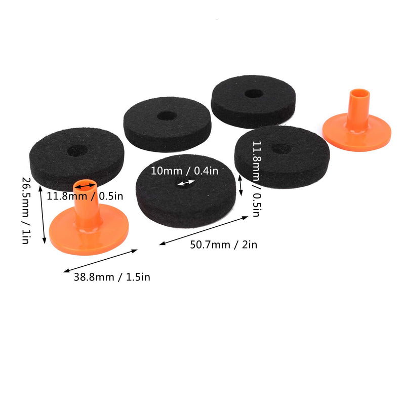 Cymbal Felt Pad, Long Service Life Drum Felt Pad Kit, for Drum Professionals 50mm (WC75)