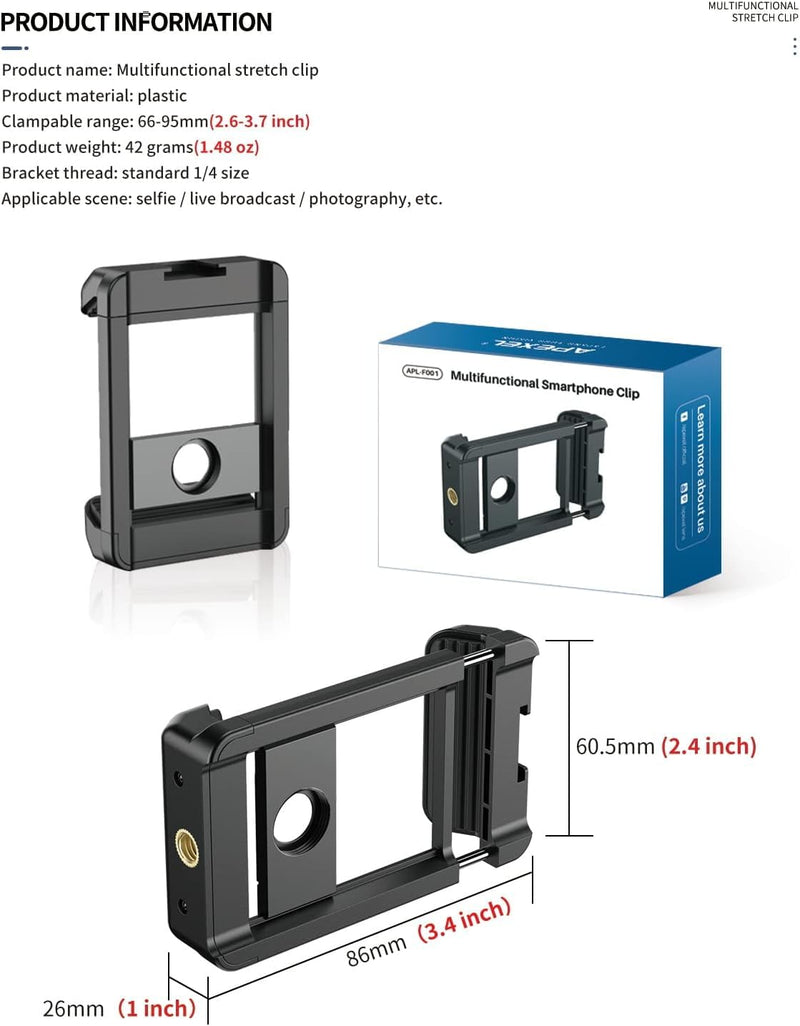 [AUSTRALIA] - APEXEL 17 mm Thread Lens Adapter, Lens Attachments for Telephoto/Macro/Wide Angle/Fisheye/Flow/Radial/Star Filter/Kaleidoscope Lens, Lens Holder Works with Almost All Smartphones 17mm Thread 
