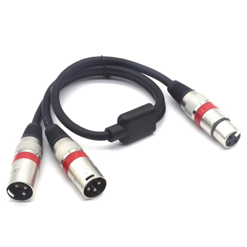 SiYear Balanced XLR Splitter Cable - XLR Female to Dual XLR Male 3 Pin Patch Y Cable Microphone Splitter Cord Audio Adapter (50CM-2PACK) XLRF-2XLRM（2PACK)