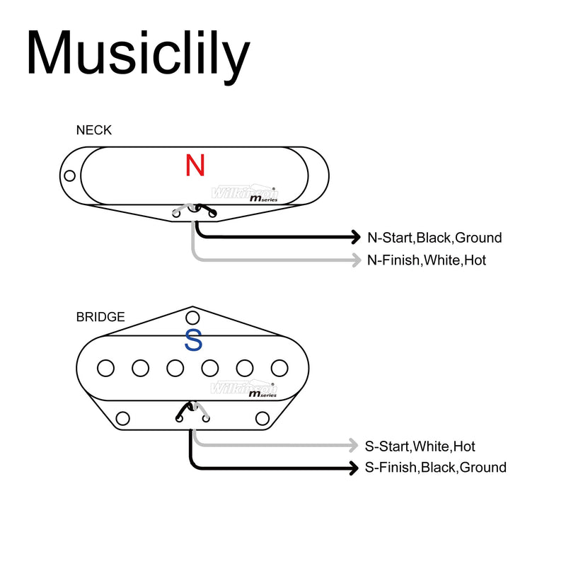 Wilkinson Vintage Alnico 5 Tele Single Coil Pickups Neck Bridge Pickups Set for Fender Squier Telecaster Electric Guitar