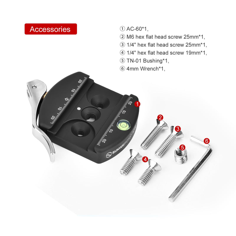 [AUSTRALIA] - 60mm Arca Swiss Quick Release Lever Clamp, 2501 