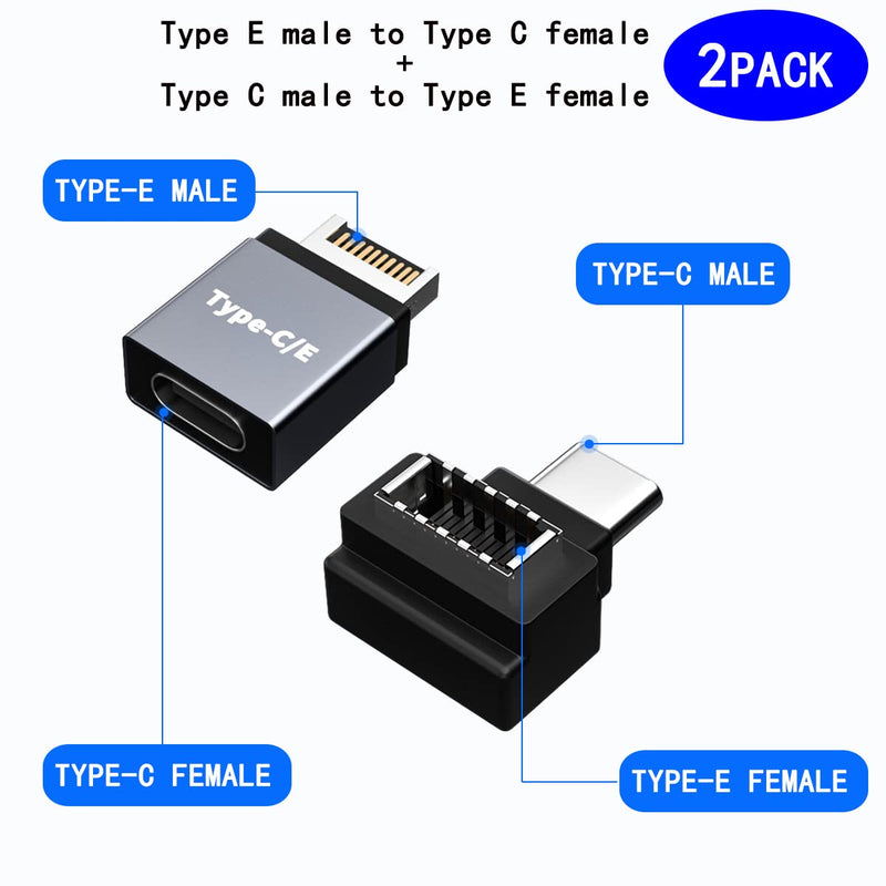 rgzhihuifz USB 3.1 Type E to Type C Extension Adapter , Gen 2 (10 Gbit/s) USB 3.1 Type-E Male Port to Type-C Female Port and Type E Female/Type C Male Internal Adapter Cable