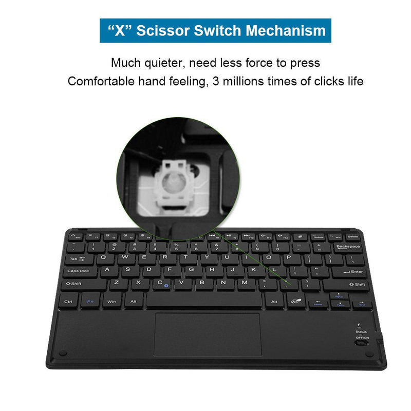 Ultra-Slim Bluetooth Keyboard, Portable Wireless Bluetooth Keyboard with Touchpad for Windows PC Android Phone Tablet