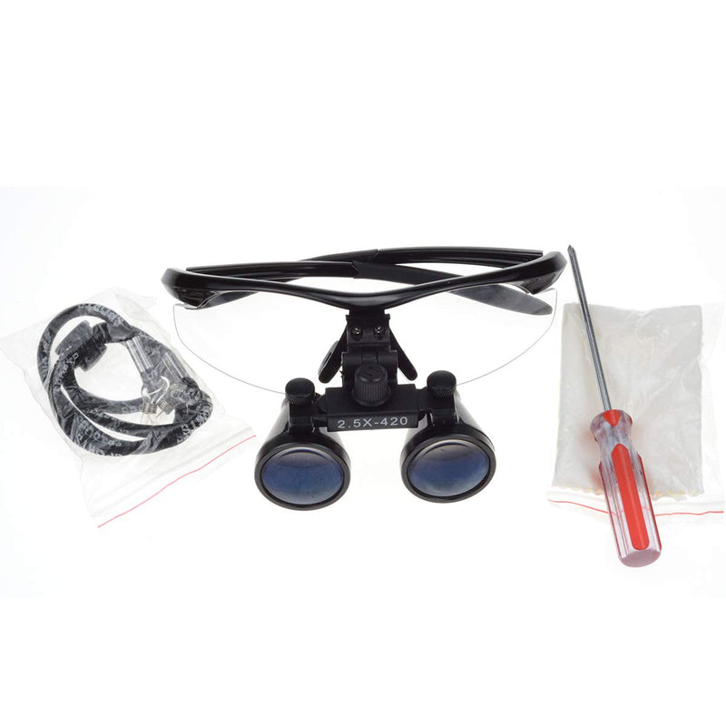 ORILAO 2.5x420mm Anti Fog Magnifier Portable Magnifying Glass Surgical Magnifier Magnifying Glass Black