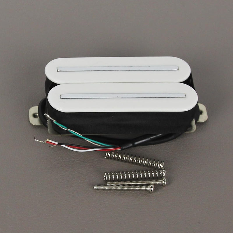 FLEOR High Output Bridge Pickup Hot Dual Rail Humbucker Pickups Ceramic Electric Guitar Pickup Humbucker, White White,14-15K