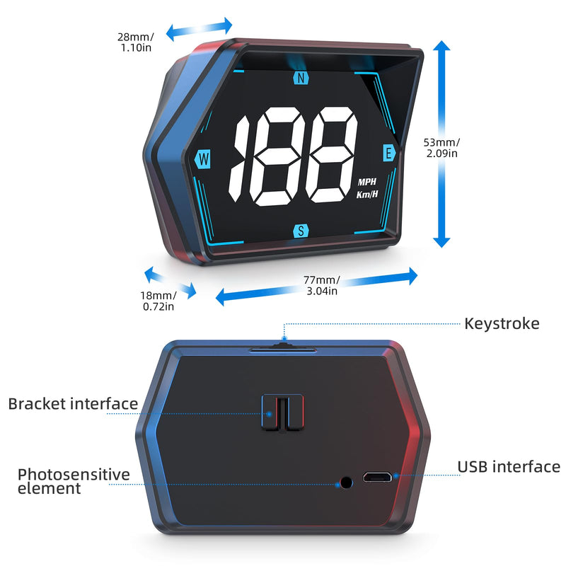 SinoTrack GPS Speedometer Universal MPH Speedometer Heads-Up Display for Car GPS Speedometer Large Screen HUD with Over Speed Alarm Fatigued Driving Alert for All Vehicle