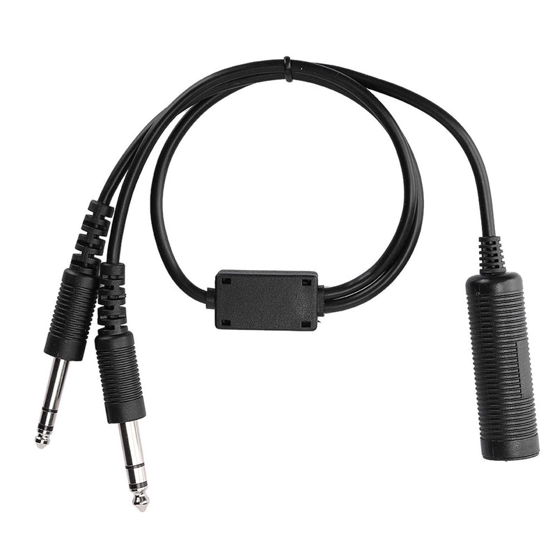 Mugast U 174 Headset Adapter,Portable Headphone Adapter Cable for Helicopter to General Aviation Dual Plugs -
