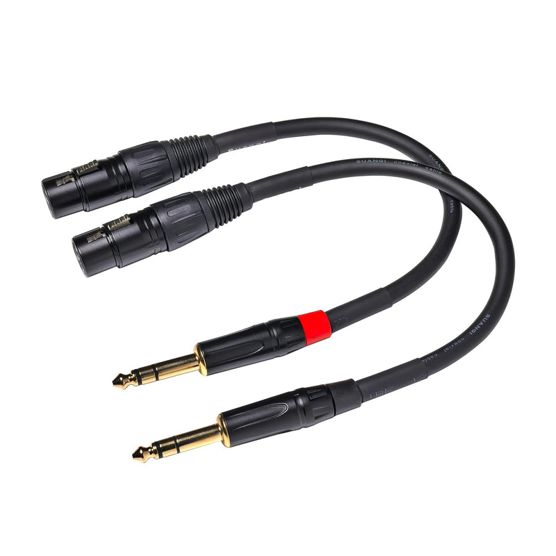 023 6in 1/4 TRS to XLR Female Adapter, 6.35 to XLR Female, XLR to 1/4 Adapter 1/4 Audio Cable 6in/2pack