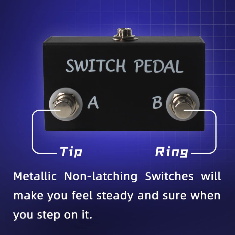 Dual Switch Pedal for Guitar Effect Pedal With TRS Cable (Unlatch Dual Switch) Unlatch Dual Switch