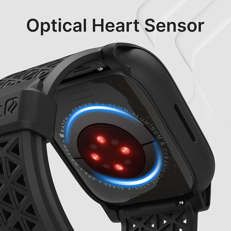 Catalyst Active Defense Case Designed for Apple Watch Series 9/8/7 45 mm, Drop Proof 10ft, Shock & Scratch-Resistant, Sport Band, Breathable, Rugged (Stealth Black)