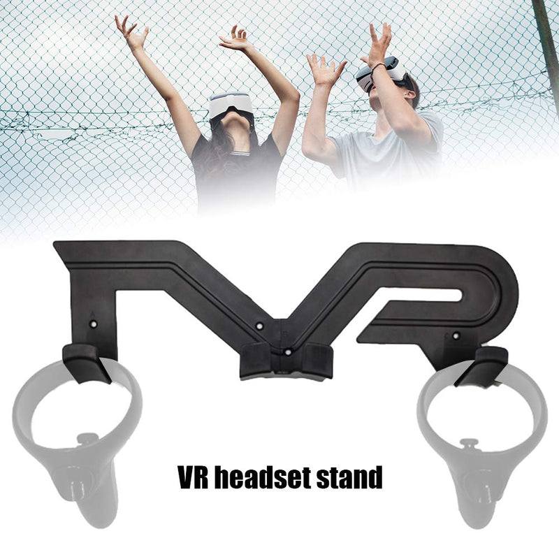 Tookie VR Headset Stand, Wall Mount VR Headset Storage Holder Universal VR Headset Touch Controller Display Bracket for Ocul-us Quest VR/Ocul-us Rift S/Viv e/Playstatio-n VR(Black) Black