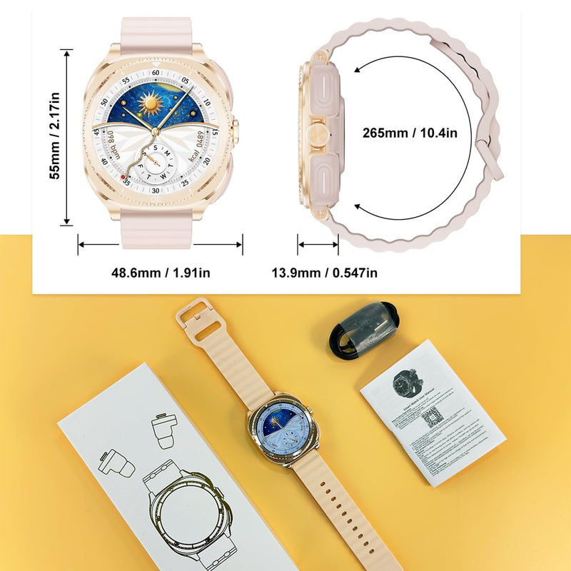 Smart Watch with Earbuds for Women&Wife Gift, 1.53” HD Display, Bluetooth Call, Music Control,Fitness Tracker, Step,Calories,Sleep Monitor,Heart Rate Monitor,Health Tracking,Android & iOS