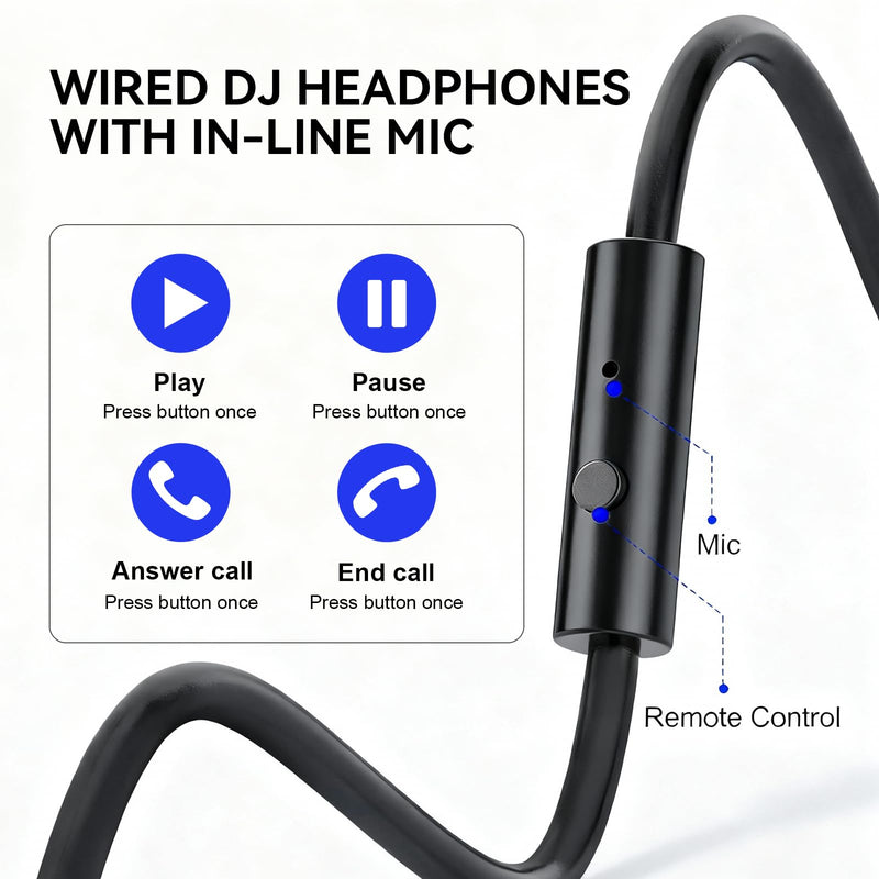OneOdio Hi-Res Over Ear Headphones for Studio Monitoring and Mixing, Sound Isolation, Protein Leather Earcups, 50mm Driver Unit, Wired Headphones for AMP Guitar Keyboard (Pro-50 Black) Over-Ear-Headphones