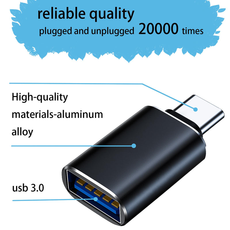 [AUSTRALIA] - SheraF 4 Pack USB to USB C OTG Adapter, 2Pack Type C Female to A Male Charger Converter 2Pack USB C Male to USB 3.0 Female Adapter Thunderbolt 4 Converter iWatch 8 9,15 14 13 Pro Max 