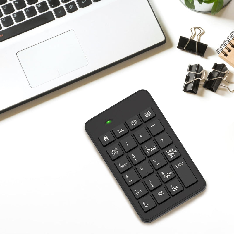 [AUSTRALIA] - Wireless Number Pad with Battery, Enhanced Efficiency with 23 Keys Numeric Keypad Upgraded Version of 10 key USB Keyboard Financial Accounting Numpad for Laptop, PC, Notebook, Desktop,Surface Pro 2.4GWireless 