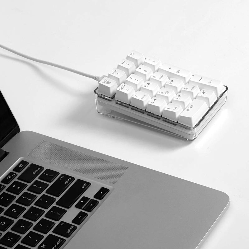Magicforce Number Pad, Mechanical USB Wired Numeric Keypad with Blue LED Backlit 21-Key Numpad for Laptop Desktop Computer PC Blue