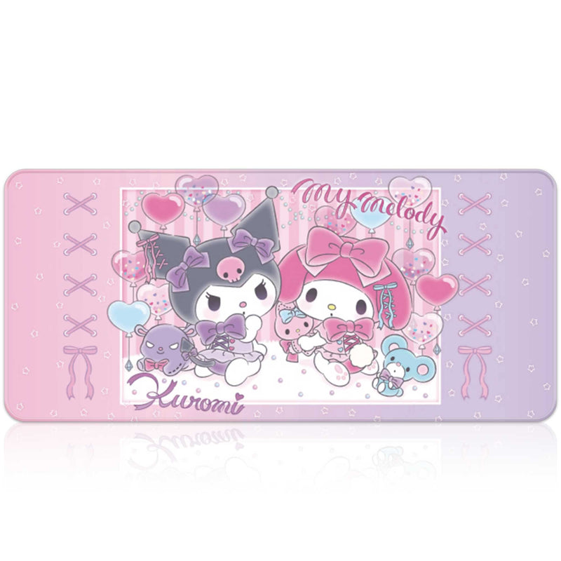Cute Kawaii Extended Gaming Mouse Pad Large Size, Japanese Anime Cartoon Desk Mat, Art Rubber Waterproof Mousepad with Personalized Design for Girls (Melody & Kuro, 35.4"x15.7") 35.4"x15.7" melody & kuro