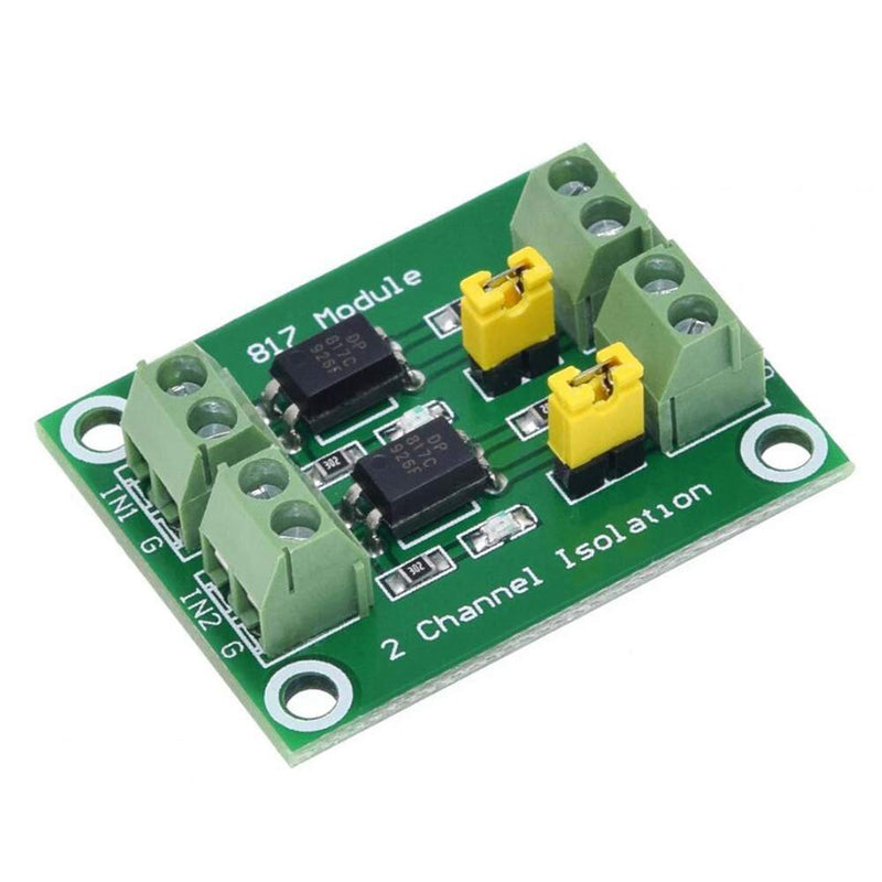 Youmile Pack of 5 PC817 2 Channel Optocoupler Insulation Board Voltage Converter 3.6-30V Driver Photoelectric Insulated Module with 24AWG Cable 2 channels