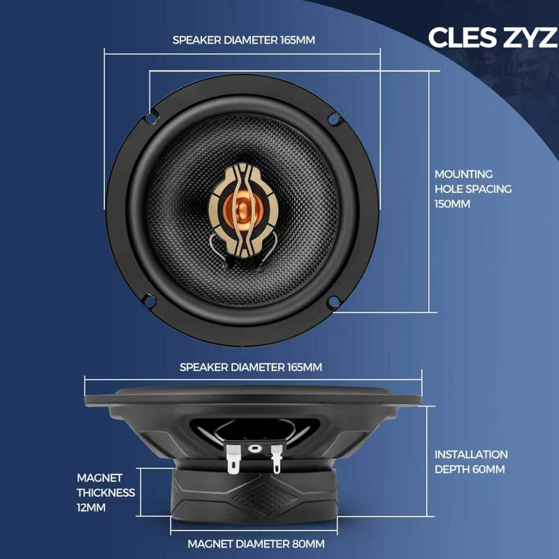2026 Upgraded 6.5 Inch Car Speakers, 800W Max, 200W RMS, 4 Ohm, 6.5 Speakers Compatible with Universal Fit for Most Cars, 30 Minutes Easy Install - Turn Your Car into a Concert Hall(Pair)