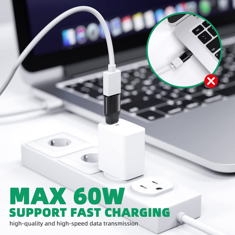 USB C to USB Magnetic Adapter 24Pins USB C Male to USB A Female Adapter 2 Pack with PD 60w Charge 10Gbps USB3.1/USB3.0 for MacBook Pro /Air and More Type C Devices A to C - Magnetic
