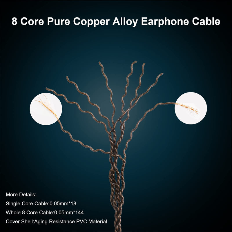 okcsc MMCX Cable Replacement Upgrade for Shure SE215, SE315, SE425, SE535, SE535LTD, SE846, AONIC3, AONIC4-8 Core OFC Audio Cable, MMCX Connector, 4 Feet Length with 4.4mm Plug