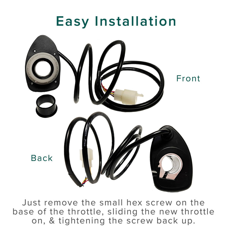 AlveyTech 24 Volt Speed 6-Wire Twist Grip Throttle with 48" Wires - Replacement for The Razor Pocket Mod Series (V13-44) Electric Scooter, Dirt Scooters, Speed Controller, Battery Power Parts