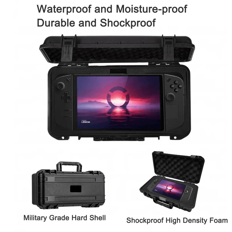 JYGamhanbil Waterproof Carrying Case for Legion Go S / Go 8.8" / Go Gen 2 | Large Capacity Hard Shell Bag Cover for Lenovo Legion Go 2025 / 2023 Gaming Handheld PC Console Dock,Charger,Accessories Black