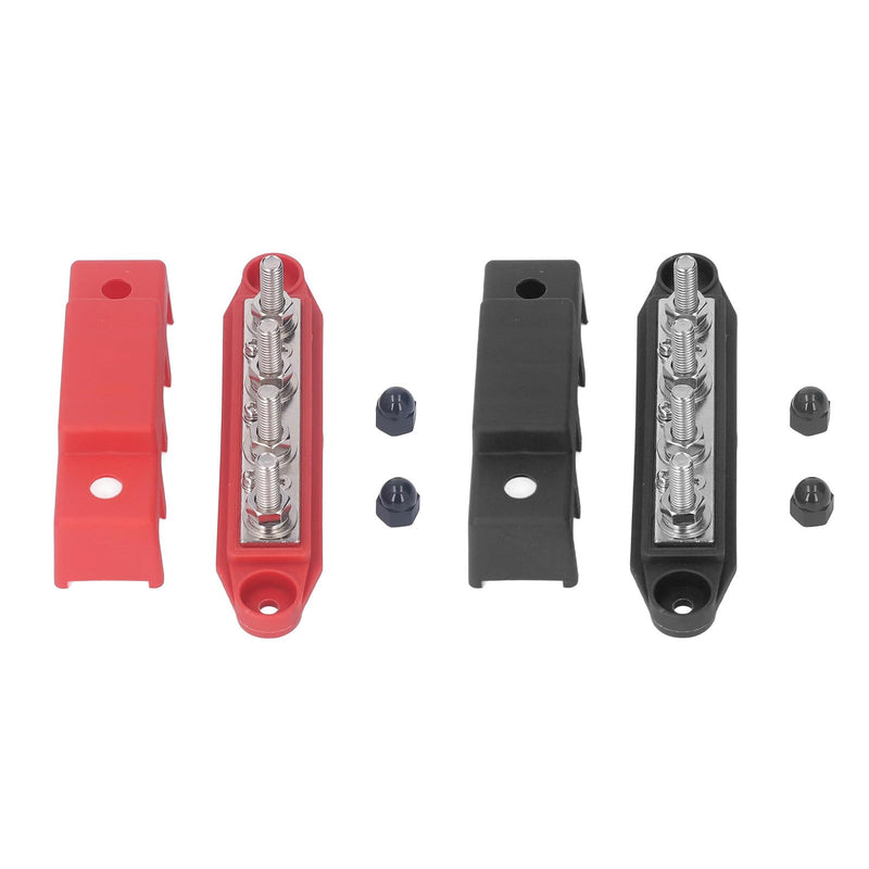 [AUSTRALIA] - Pack of 2 Power Distribution Block 48 V DC 250 A M8 Screw Connection Busbar Block for Car Industry Marine Solar Systems Industrial Automation 