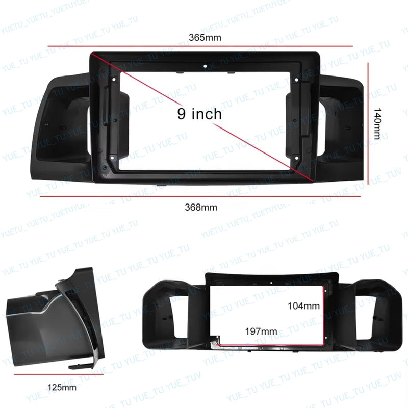 9inch 2DIN Installation Dash Kit fits for Toyota Corolla EX2013 2002-2006 Aftermarket Android Car Radio Stereo Mounting Fascia Panel Black