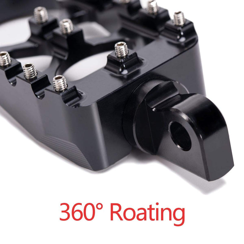 [AUSTRALIA] - Hopider CNC Wide Foot Pegs 360° Roating MX Chopper Bobber Style for harley Dyna Sportster Fatboy Iron 883,Black black 