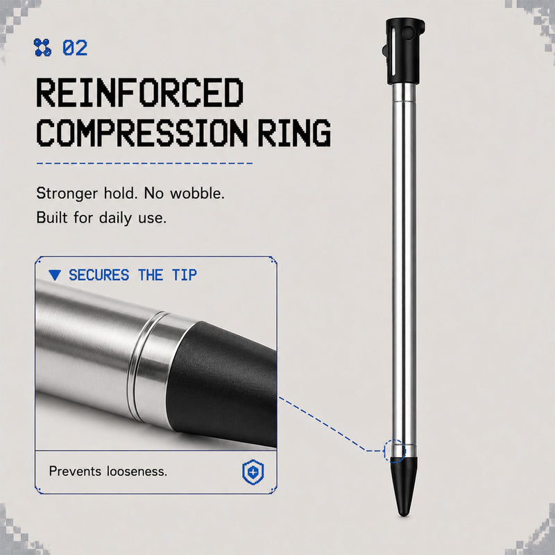 Retractable Stylus for Nintendo 3DS [5 Pack], Telescopic Metal Stylus Pen 2.75"-3.94" (7-10cm), Designed for the Original 3DS Console Slot — Black, White, Red, Yellow, Blue